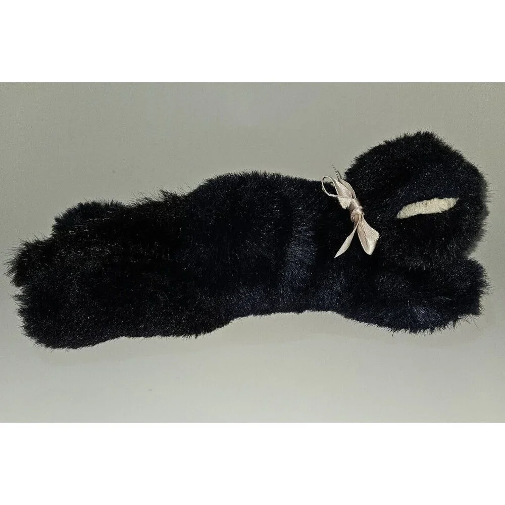 VTG Just Friends Black White Kitty Cat Plush Pink Bow 14